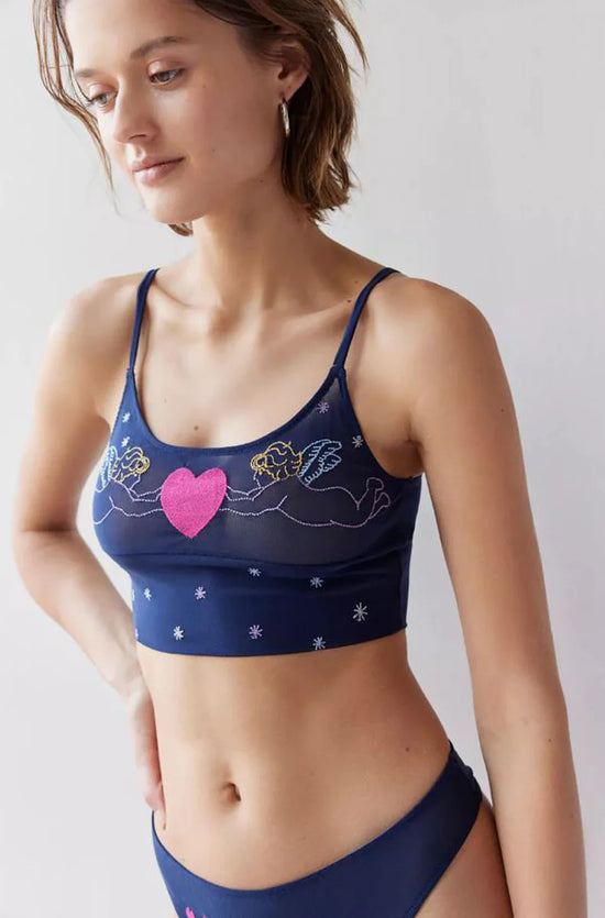 Load image into Gallery viewer, Only Hearts Angel Baby Cupid Cropped Cami Bra- Pacific
