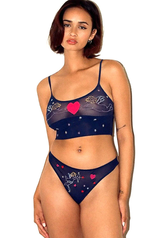 Load image into Gallery viewer, Only Hearts Angel Baby Cupid Cropped Cami Bra- Pacific
