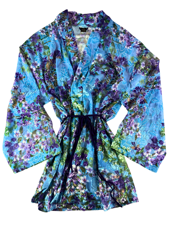 Only Hearts Lavender Bouquet Kimono - Summer Sky