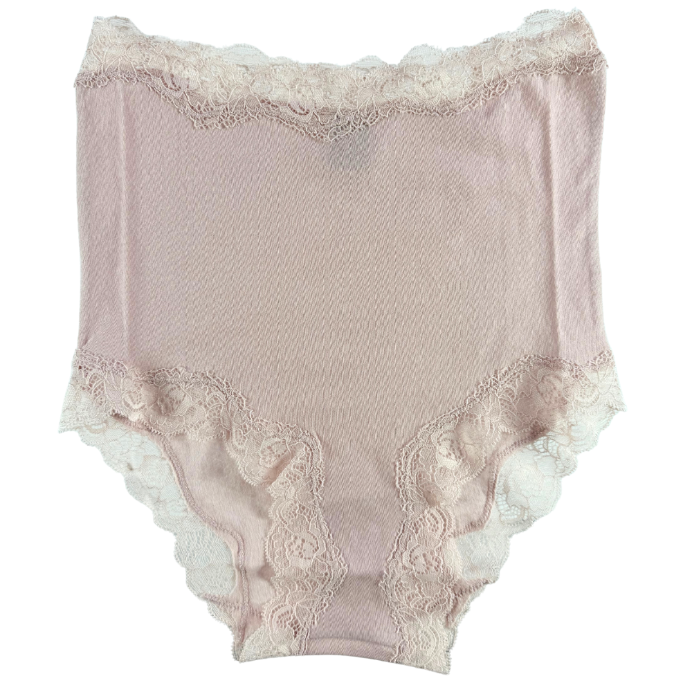 Only Hearts Organic Cotton High Waist Brief with Lace