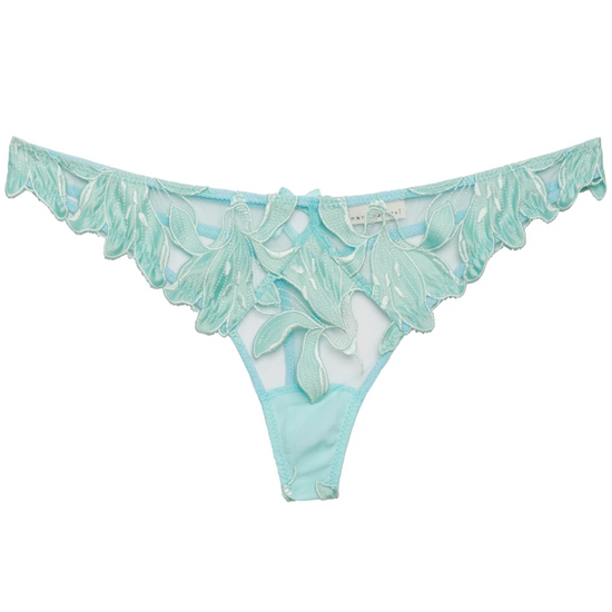 Fleur du Mal Lily Embroidery Hipster Thong - Spearmint