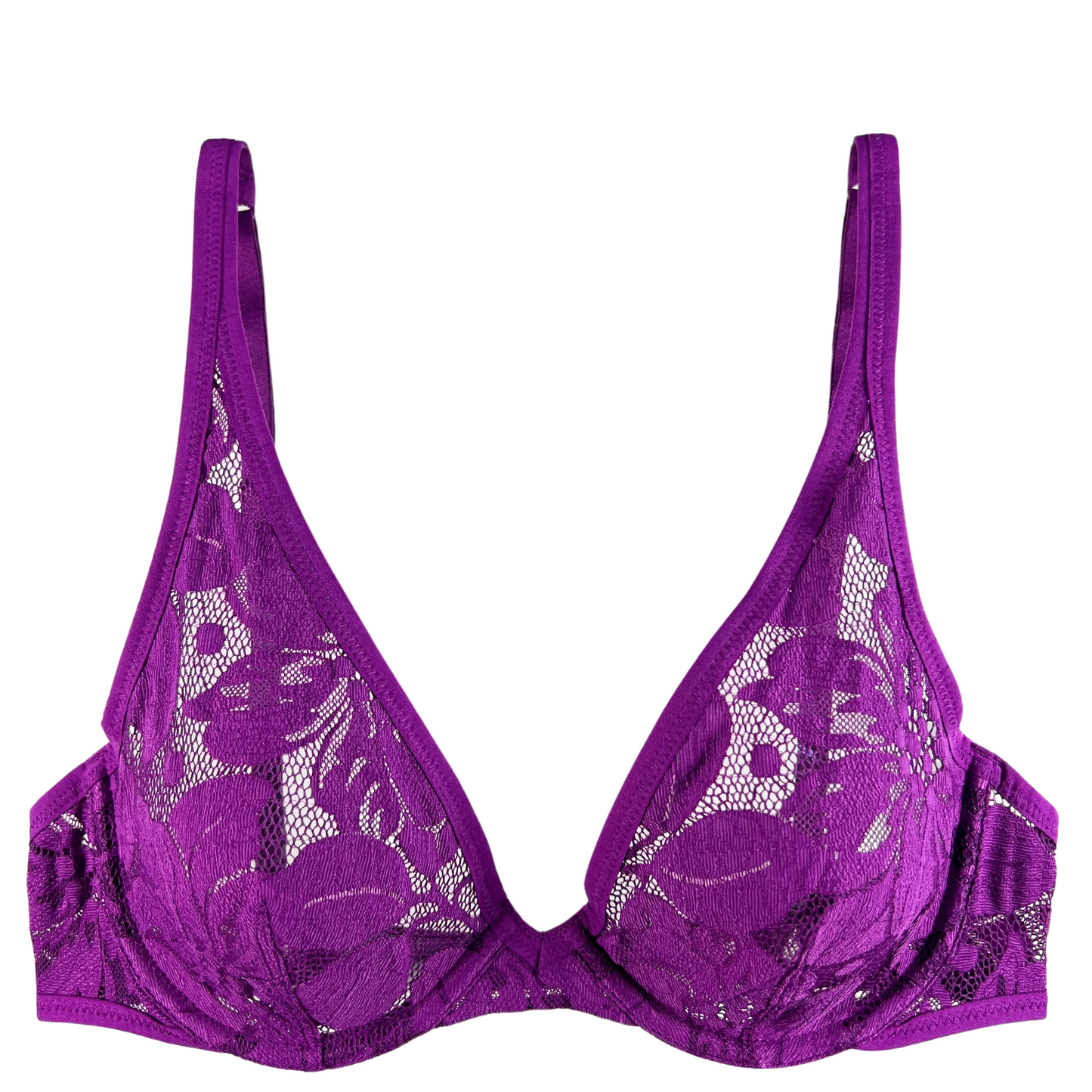 Buy Da Intimo Underwired Demi Cup Bra - Purple online