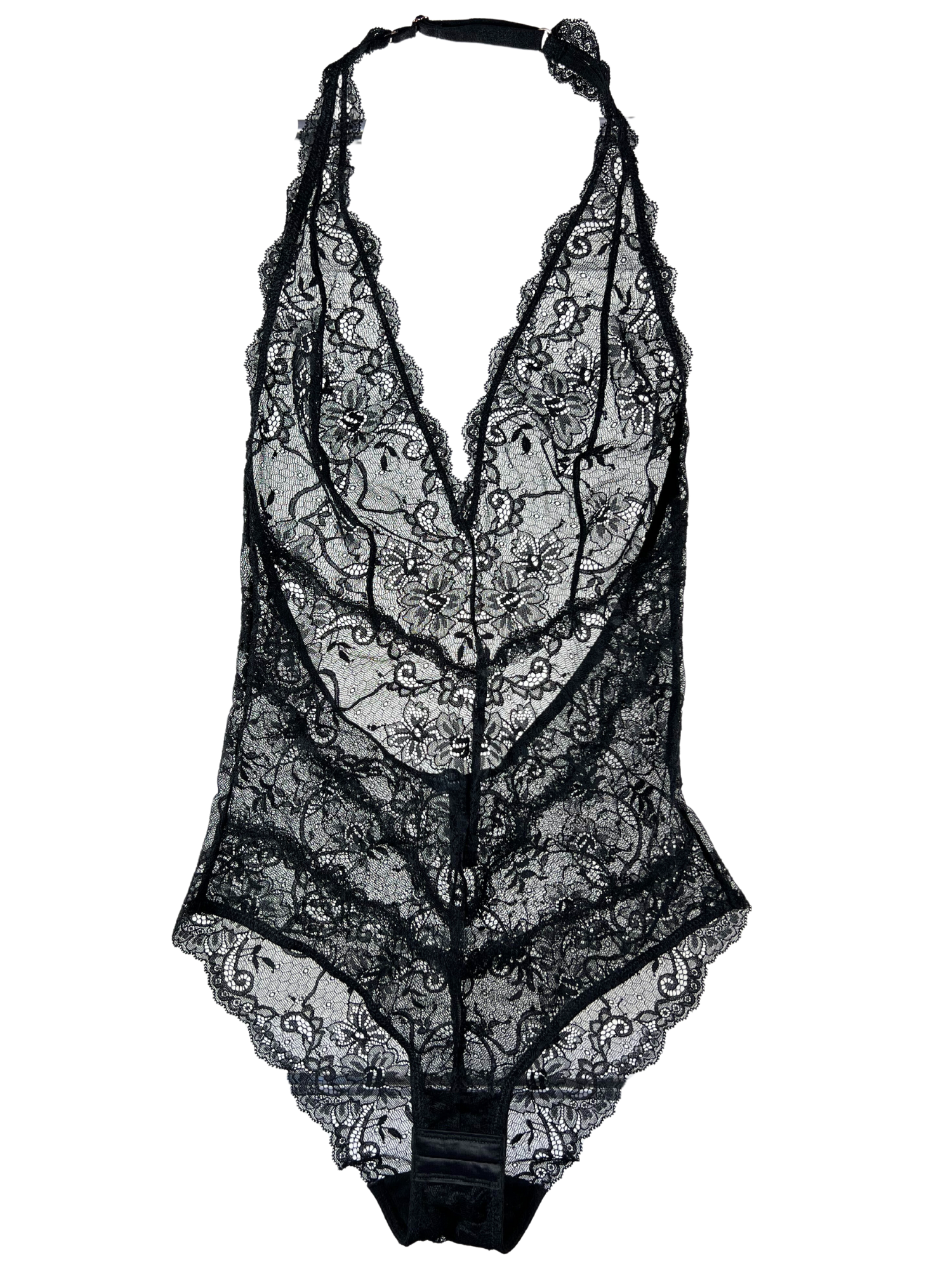 Samantha Chang All Lace Amour Halter Bodysuit