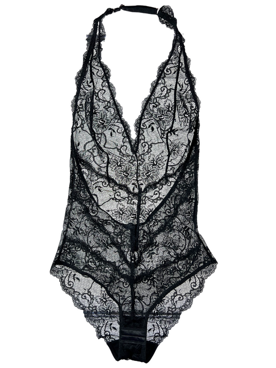 Load image into Gallery viewer, Samantha Chang All Lace Amour Halter Bodysuit
