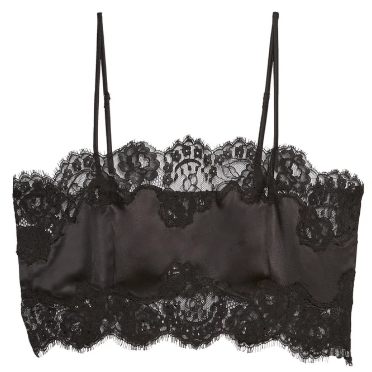 Fleur du Mal Silk and Lace Bandeau Top