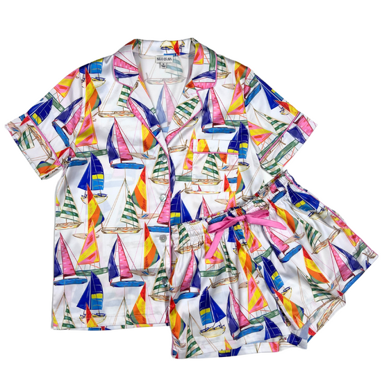 Kilo Brava Satin Sail Away Short PJ Set