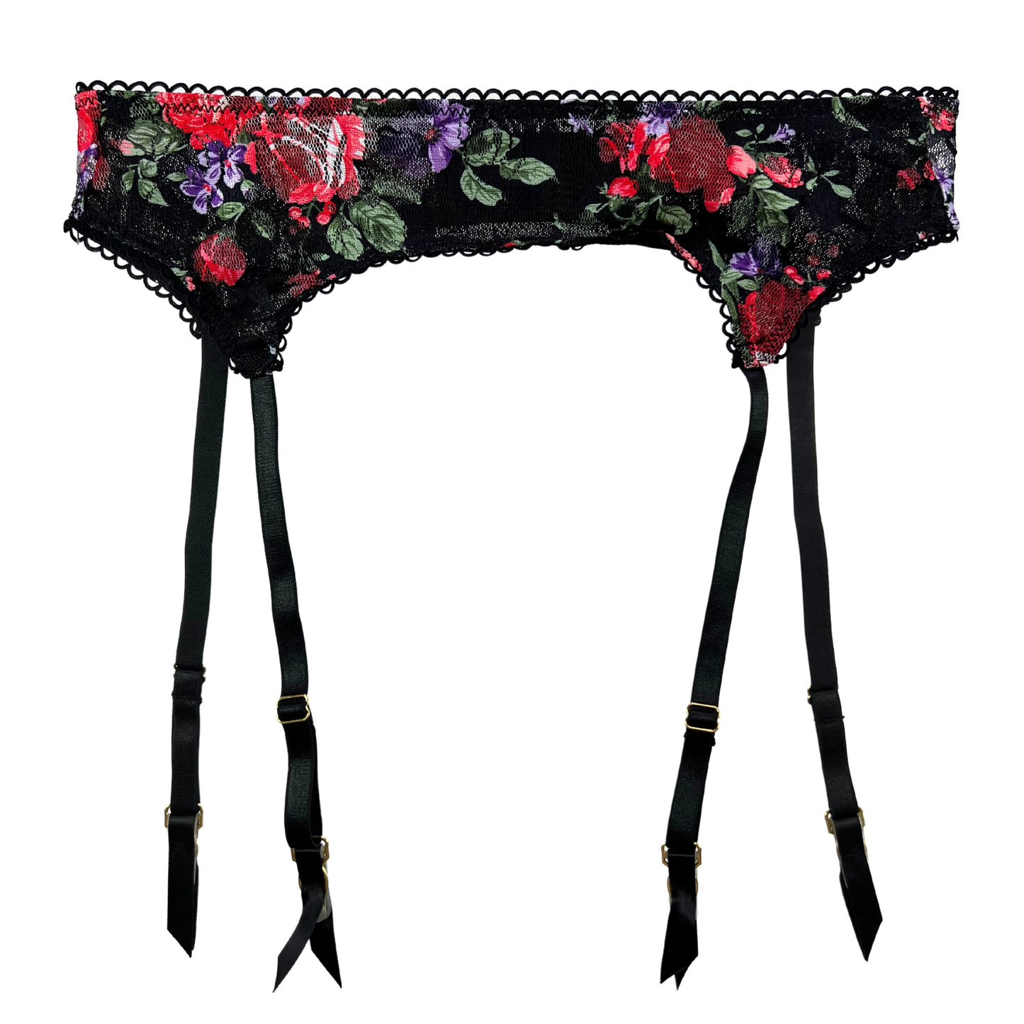 Load image into Gallery viewer, Kilo Brava Black Floral Garter Belt
