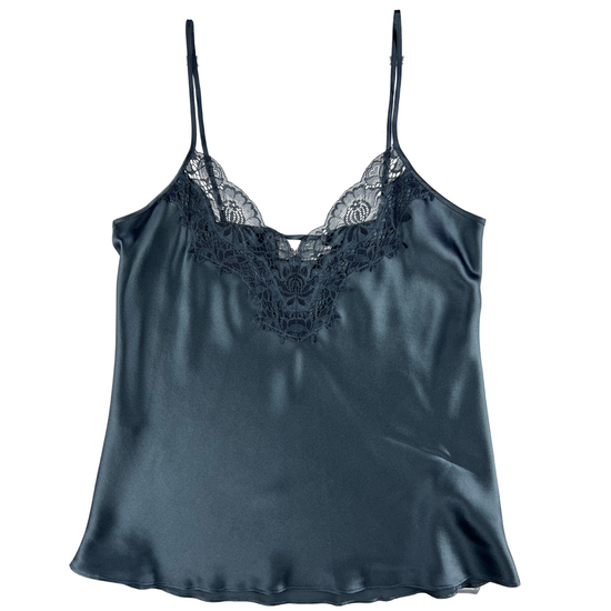 Load image into Gallery viewer, Ginia Silk Lace Cami - India Ink
