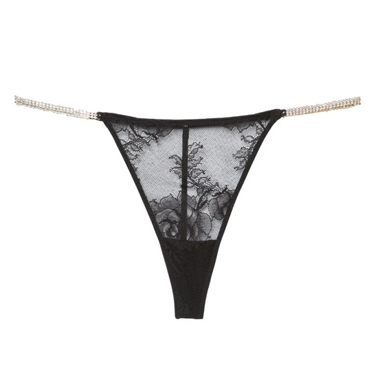 Fleur du Mal Crystal Bouquet Lace V-String