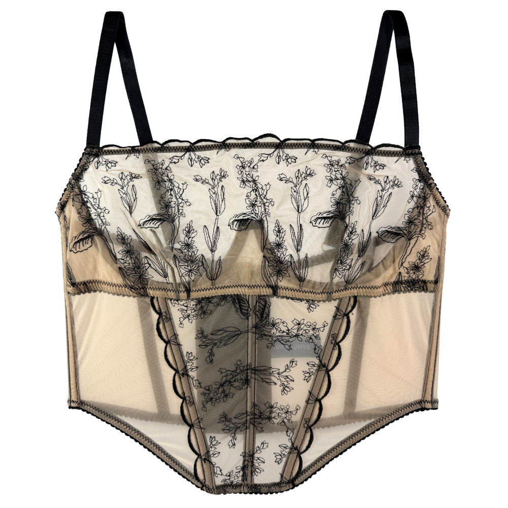 Amour d'Agnette Kim High Neck Embroidery Bustier