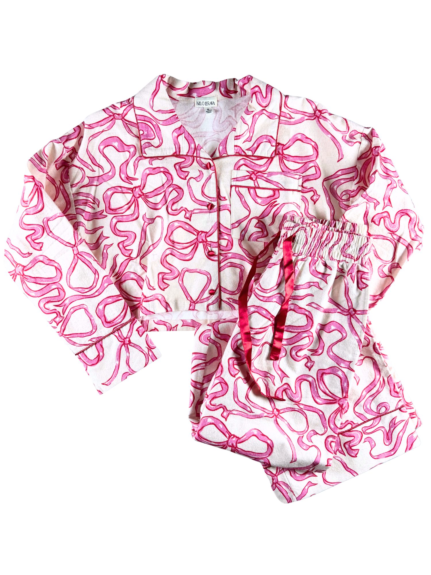 Kilo Brava Flannel Crop Top Long PJ Set