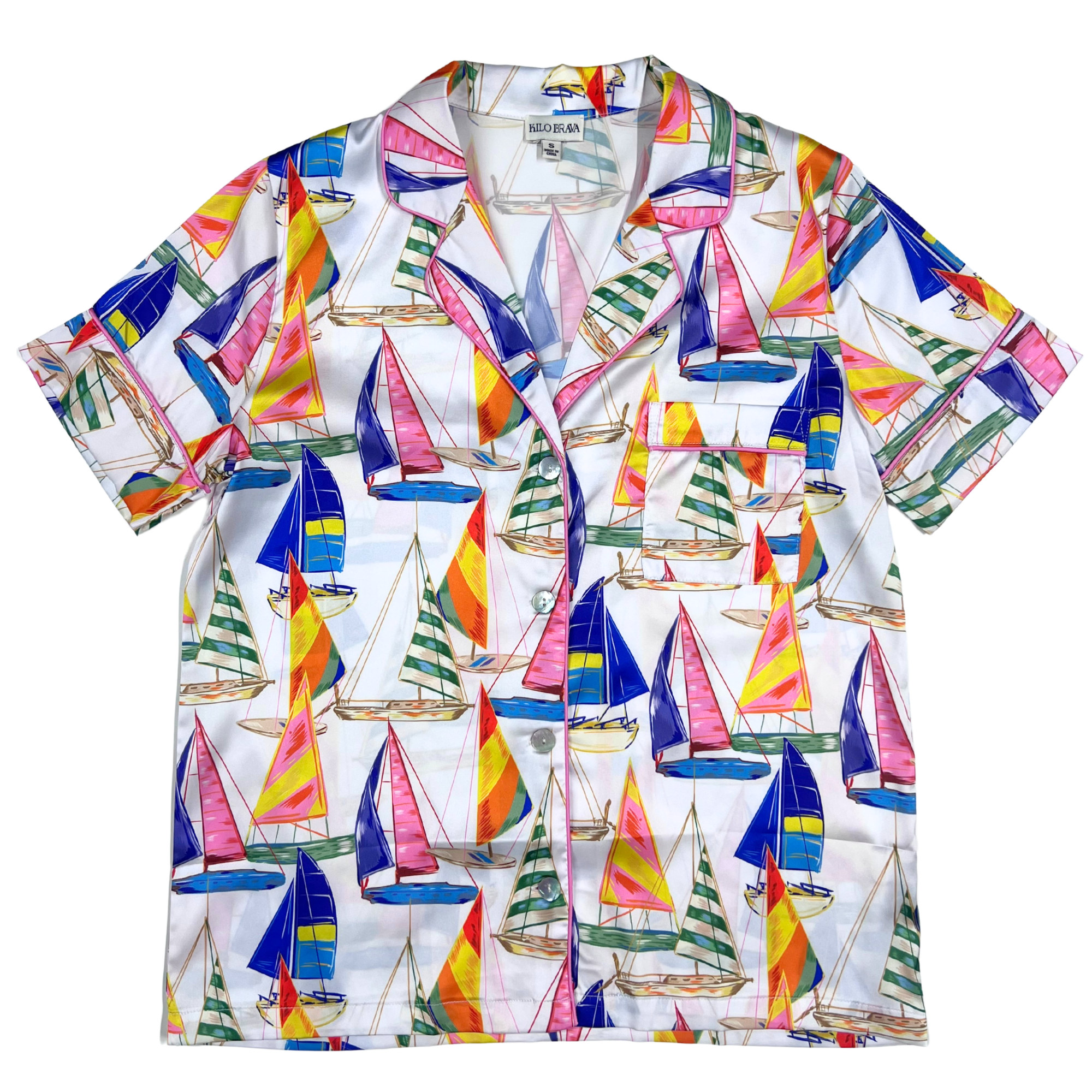 Kilo Brava Satin Sail Away Short PJ Set