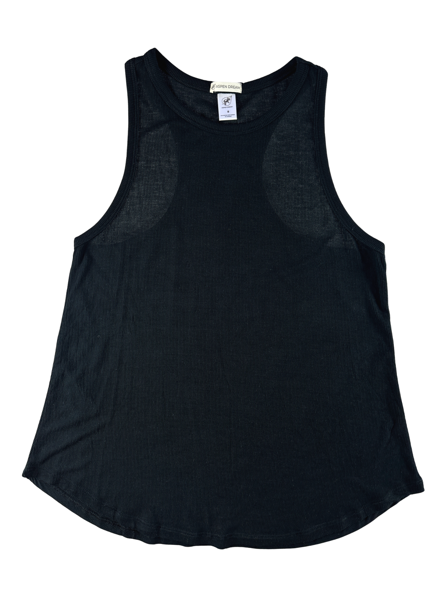 Black tank top on a white background