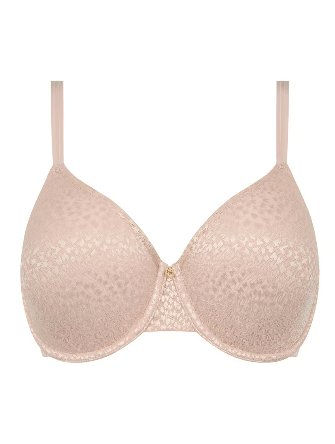 Beige bra on a white background