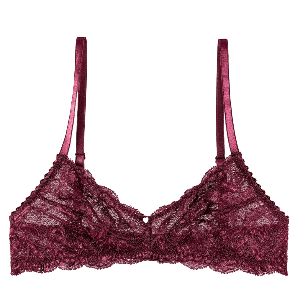 Clo intimo fortuna demi soft bra in crushed berry, white background, close-up.