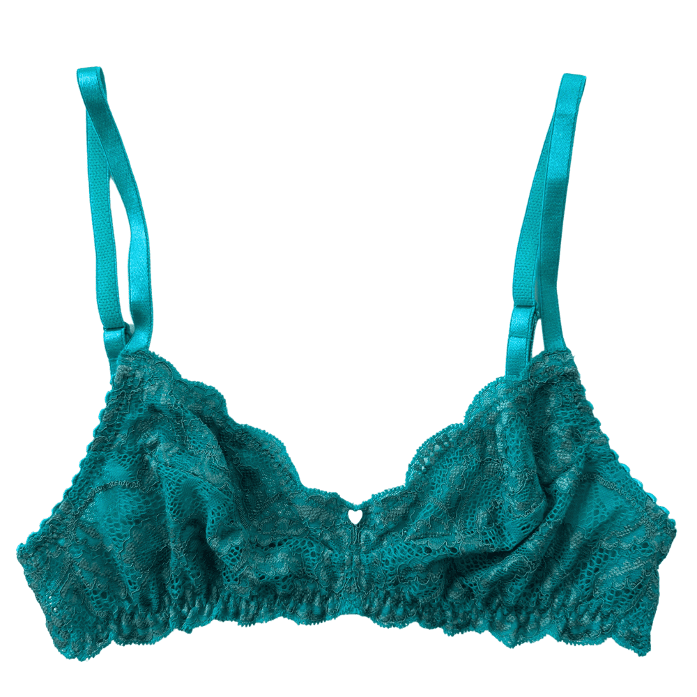 Clo intimo fortuna demi soft bra in tropical green, white background, close-up.