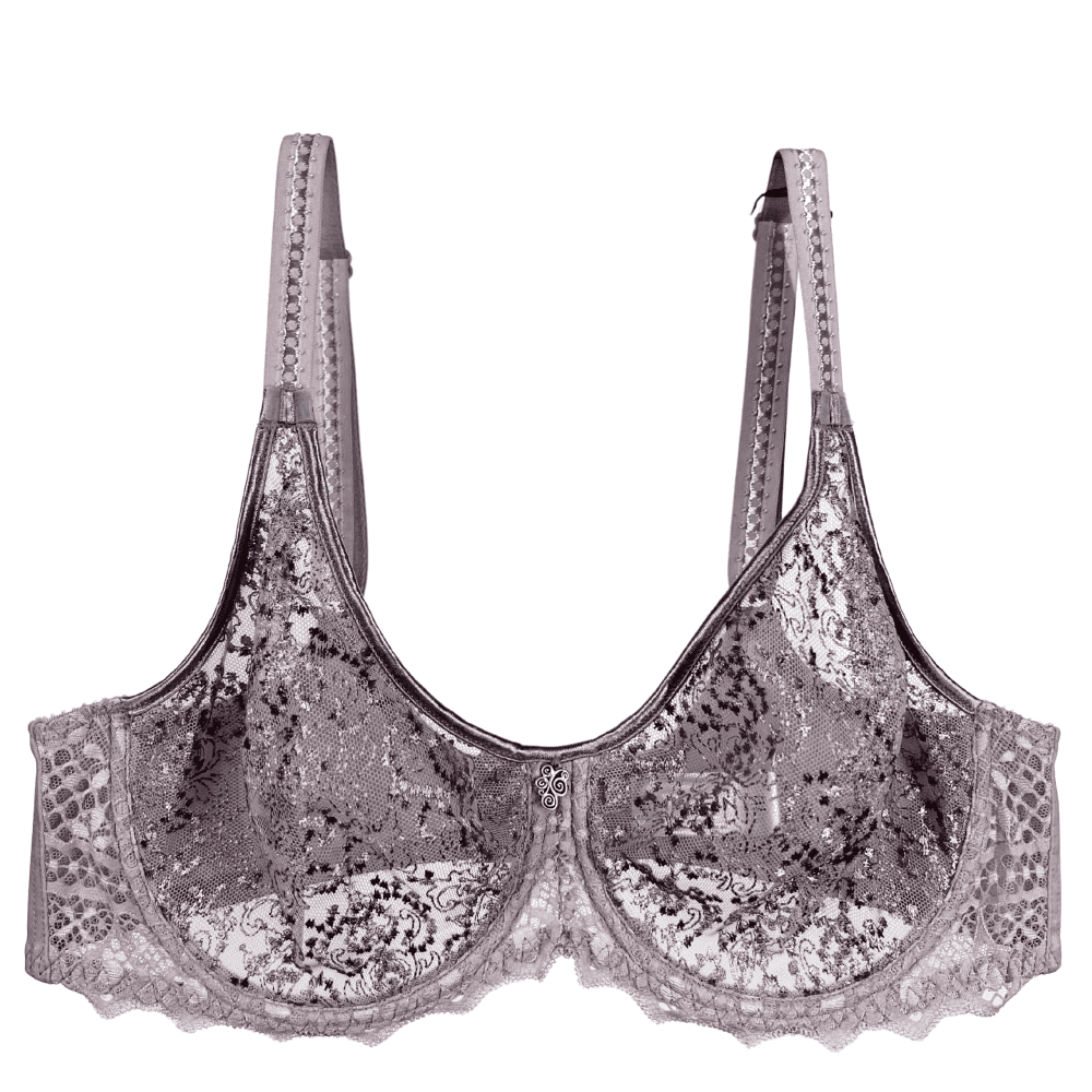 Empreinte cassiopee invisible full cup bra in rose sauvage, white background.