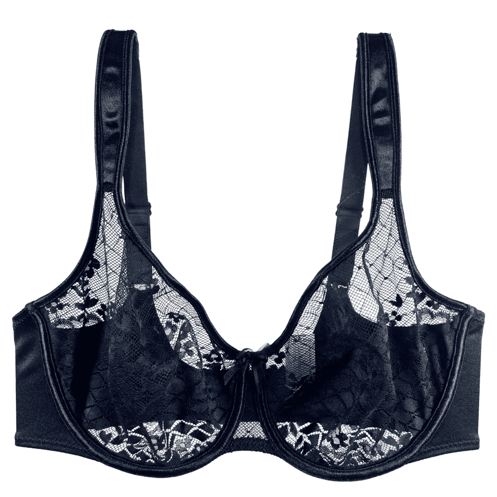 Empreinte melody underwire seamless bra in black, white background.