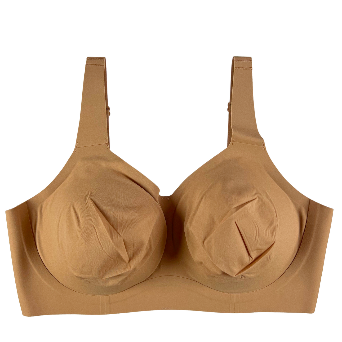 beige bra on white background