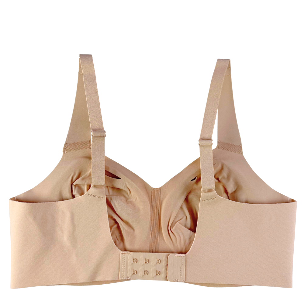 Beige bra on a white background