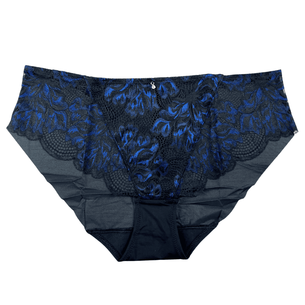 Fantasie emmaline brief in midnight on a white background, close-up.