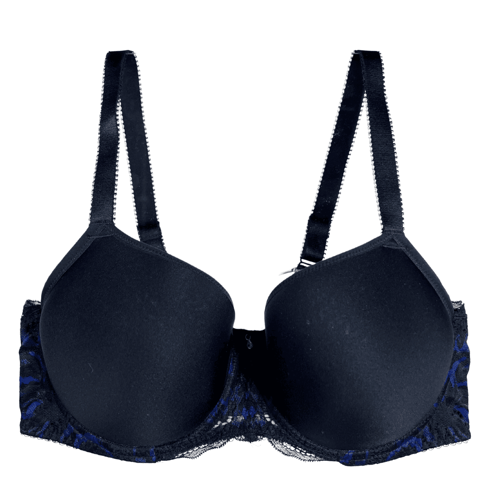 Fantasie emmaline spacer moulded bra in midnight on a white background, close-up.