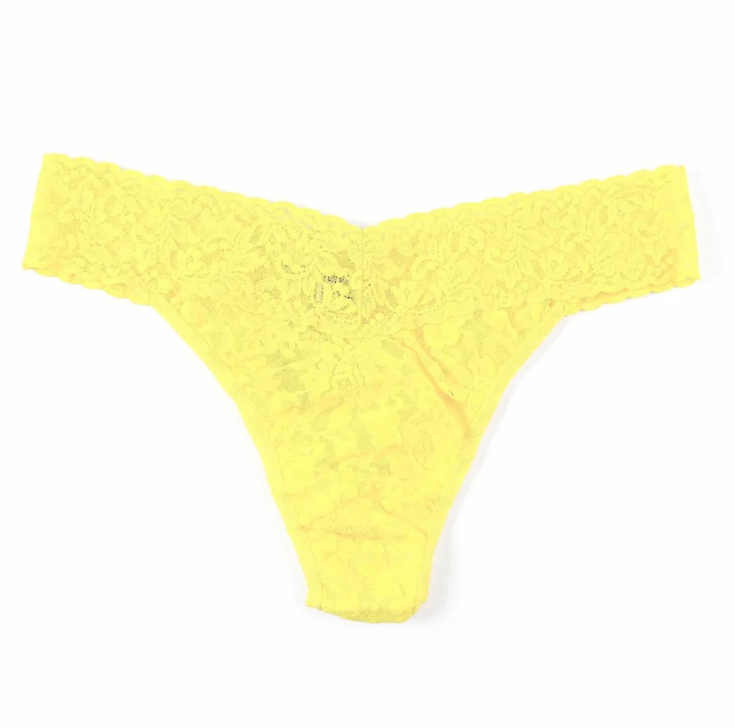 Yellow textured thong on a white background