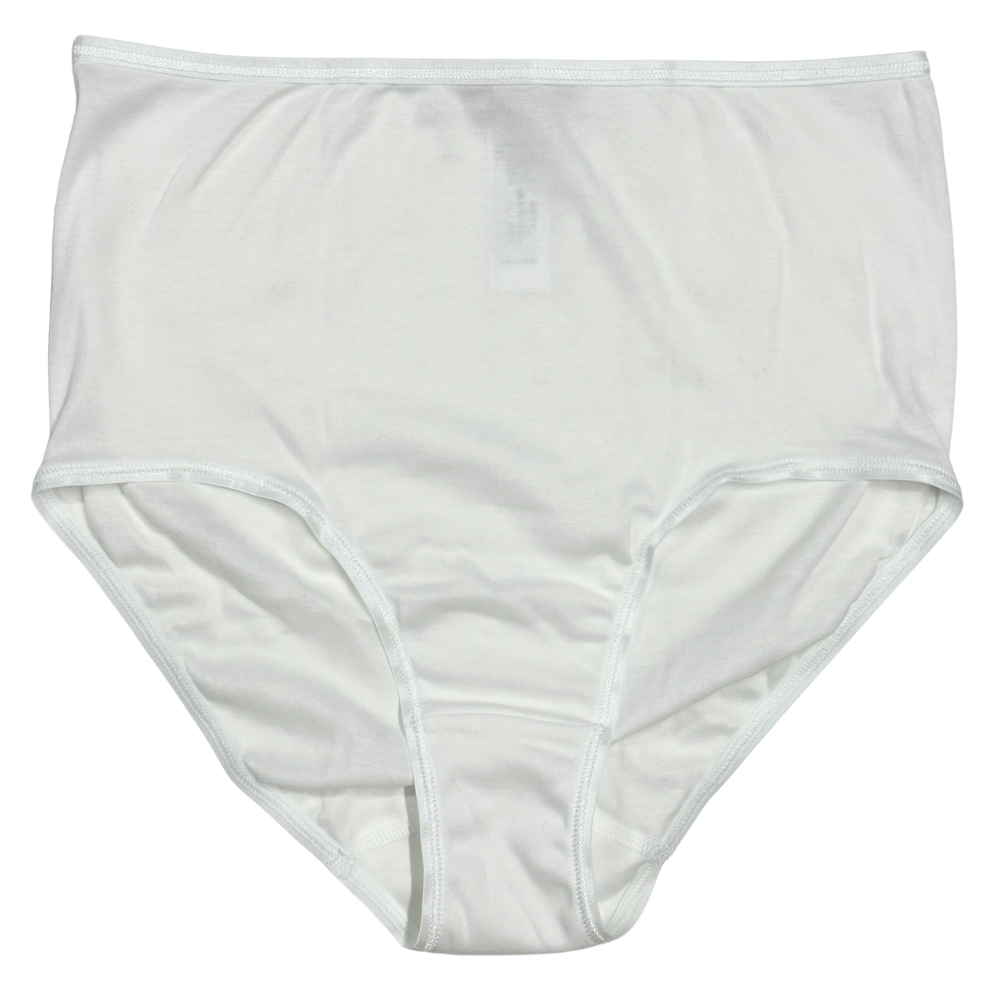 White high-waisted seamless underwear photographed flat against a white background.
