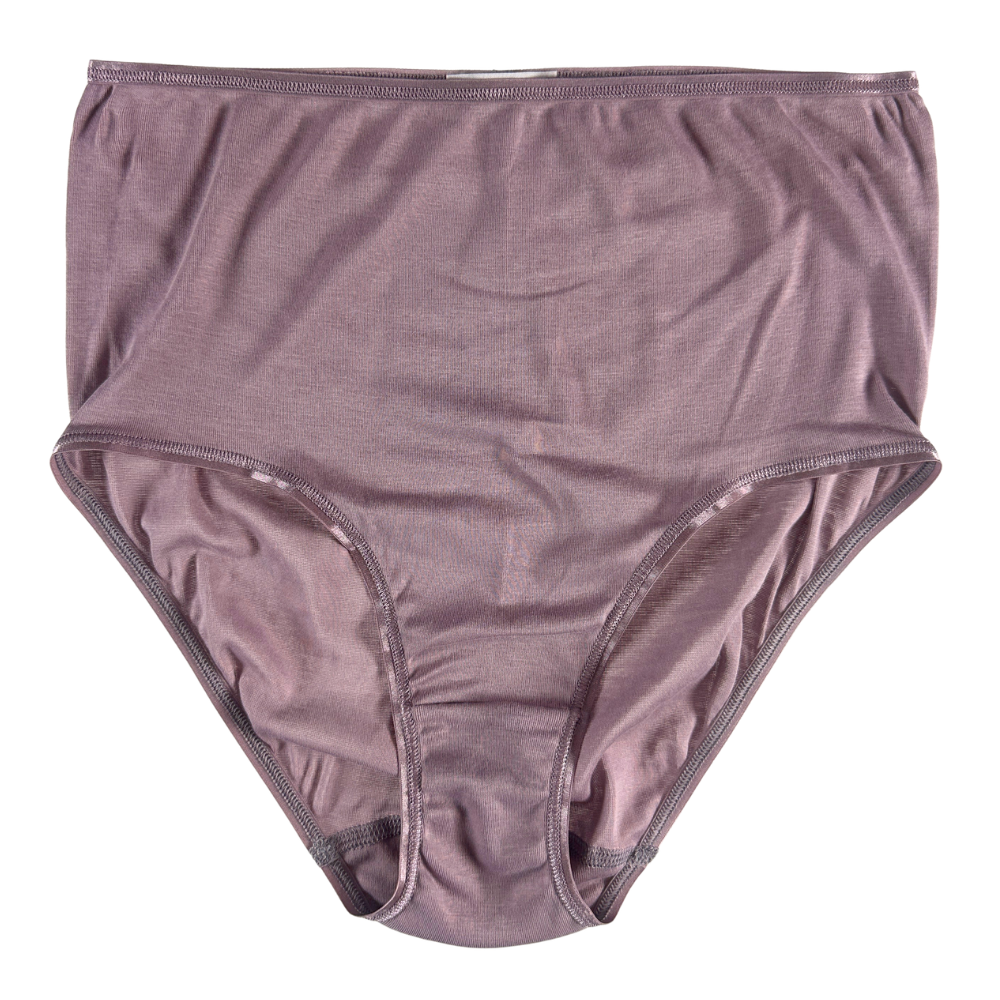 mauve high waist underwear against a white background