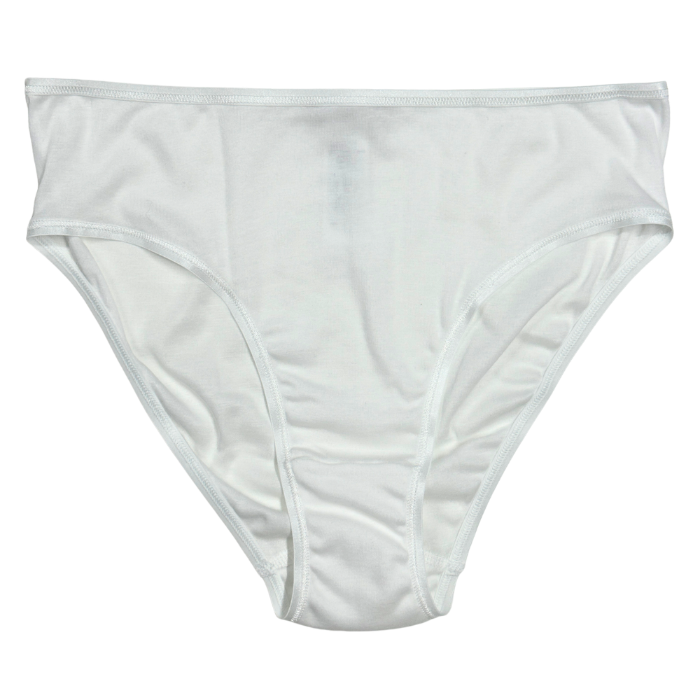 White seamless underwear briefs shown flat against a white background.