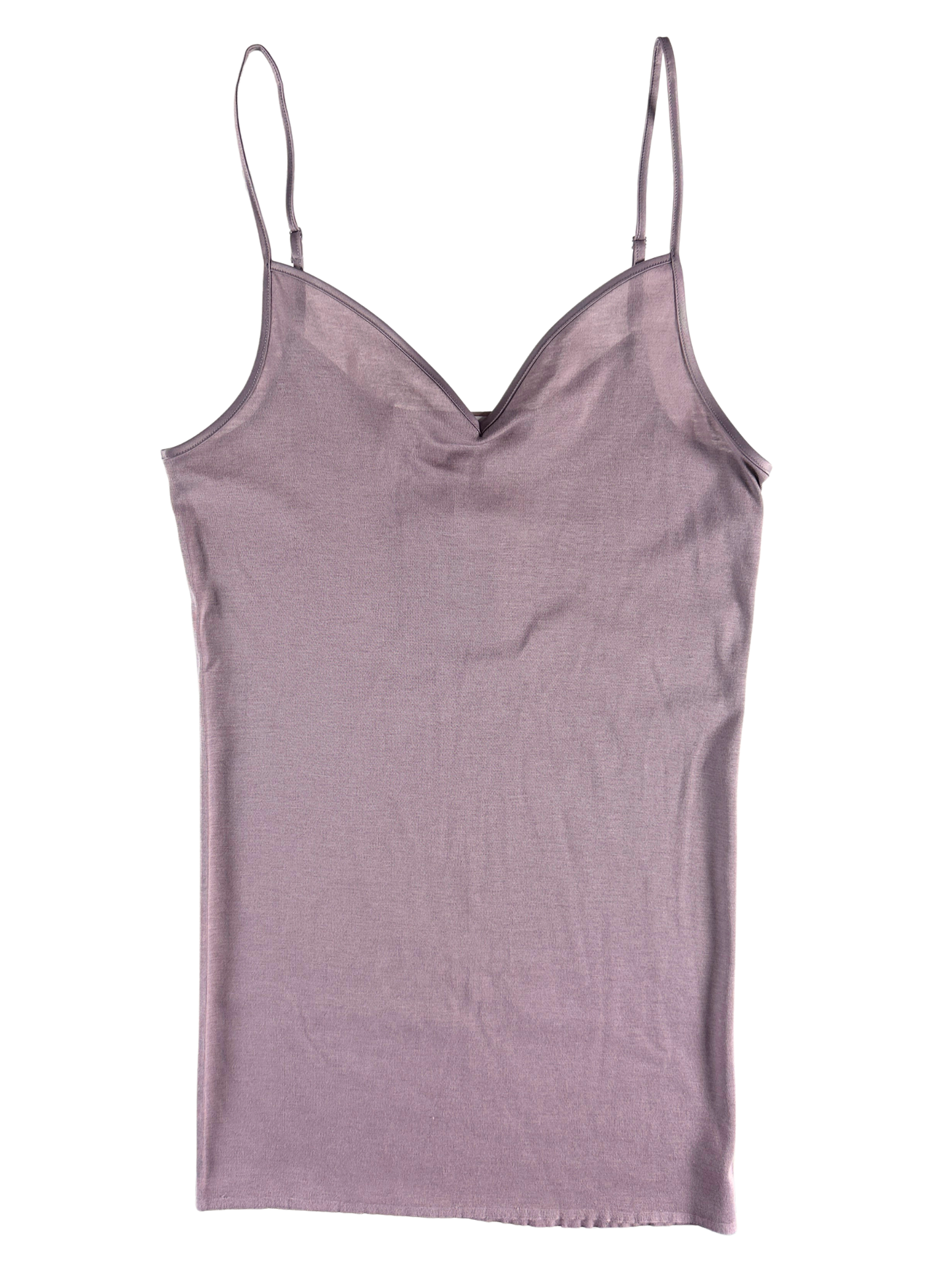 mauve tank top against a white background.