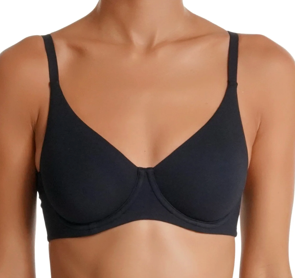 black bra on model