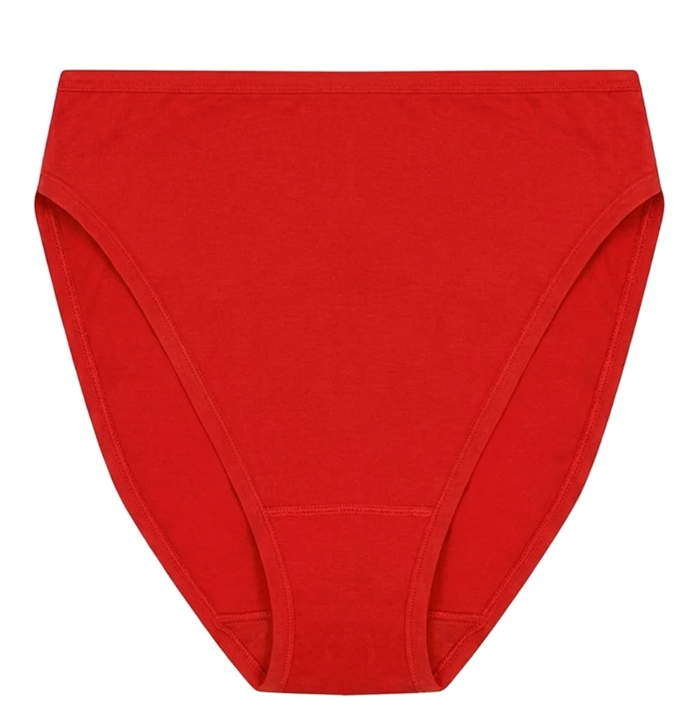 red underwear on white background