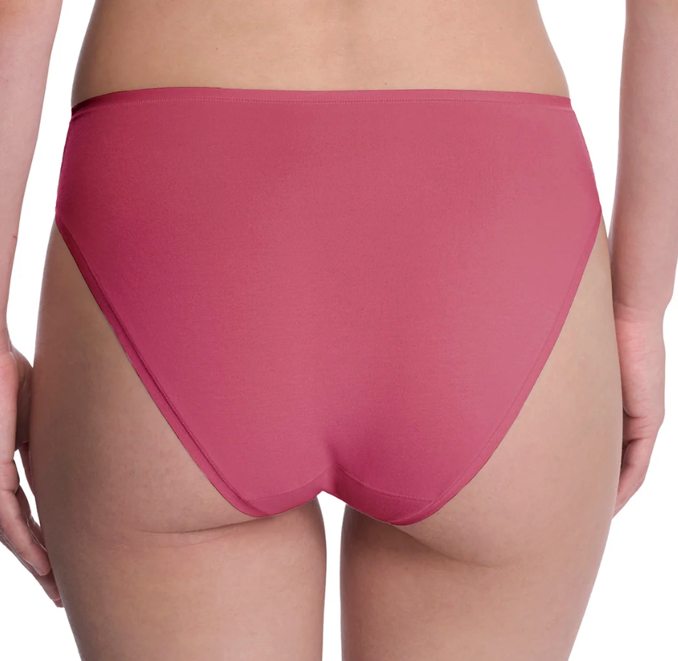pink underwear on model back