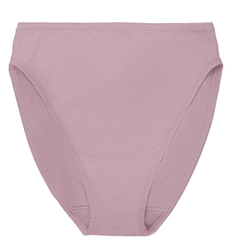 Natori bliss bare cotton high cut brief in rose mist, front close-up on a white background.