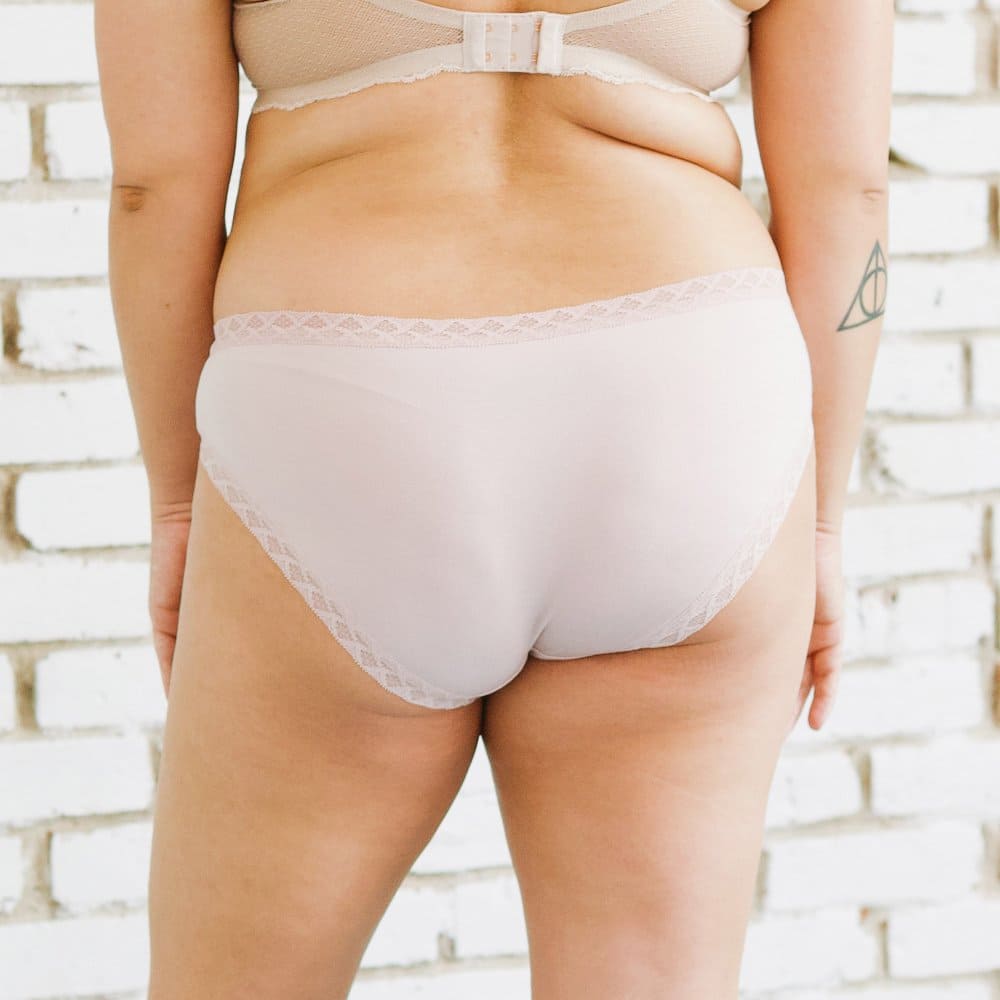 Natori-bliss-girl-brief-in-rose-beige-on-model-back-close-up