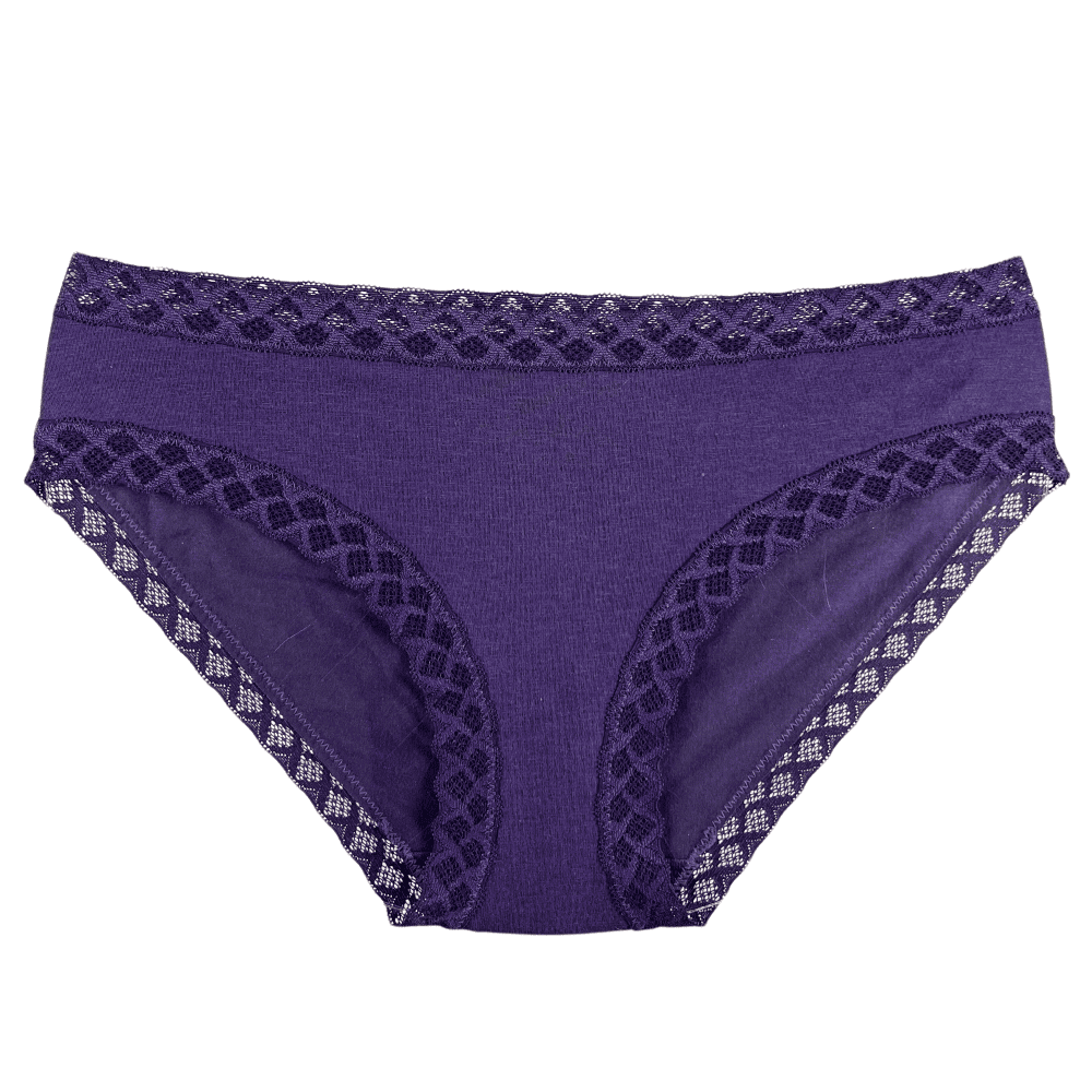 Natori Bliss girl brief in verbena, front view on a white background, close-up.