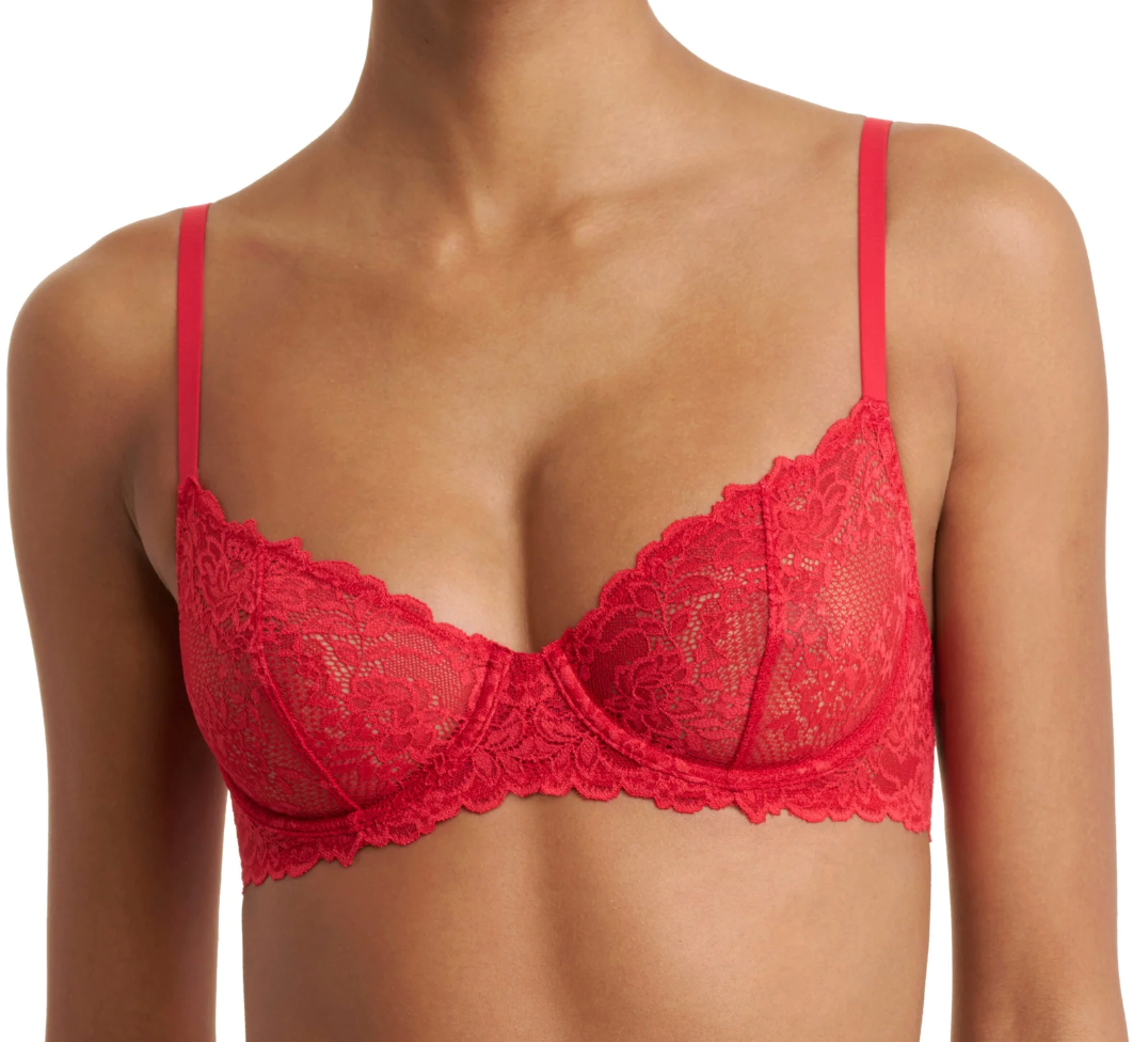 red bra on model