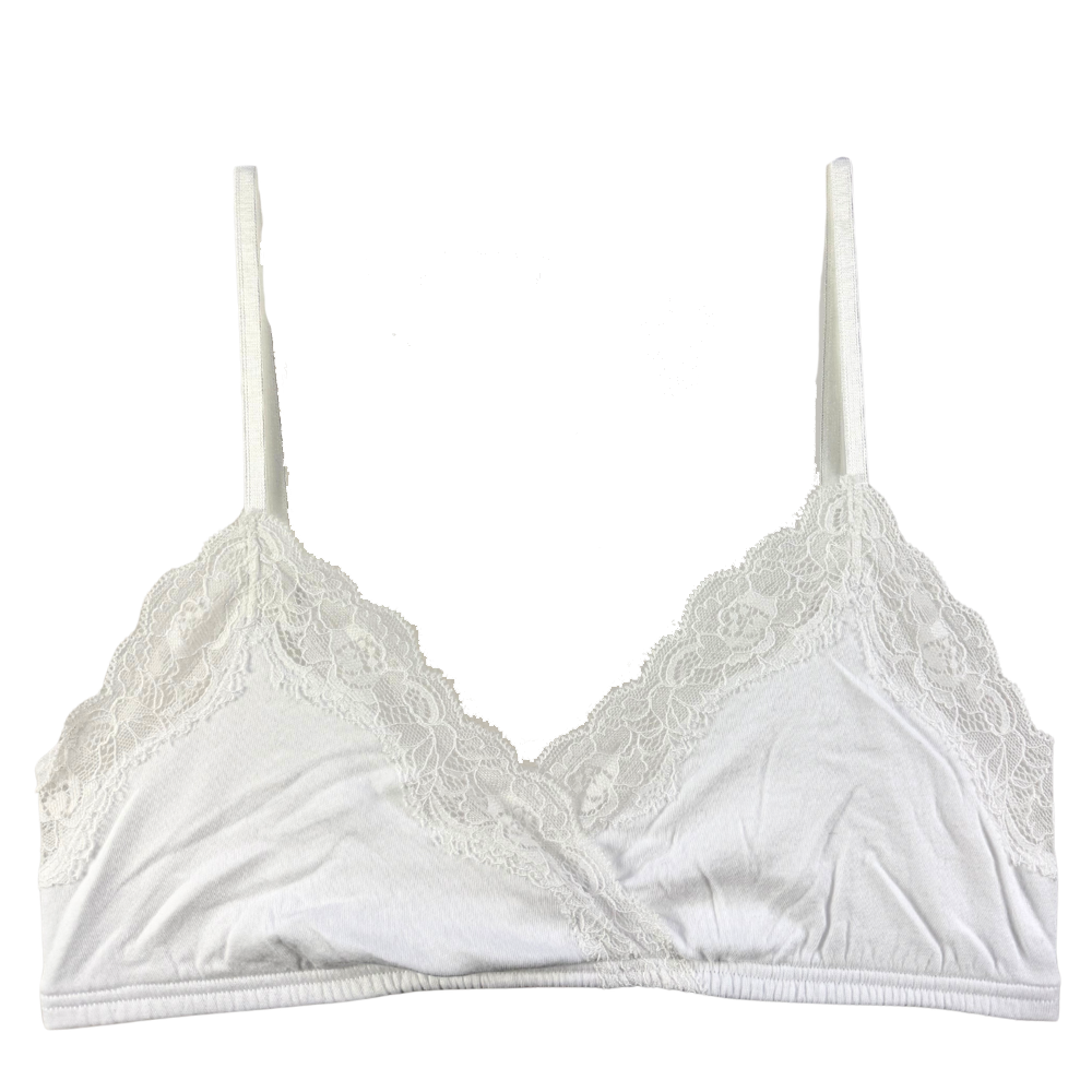 white bralet on white background