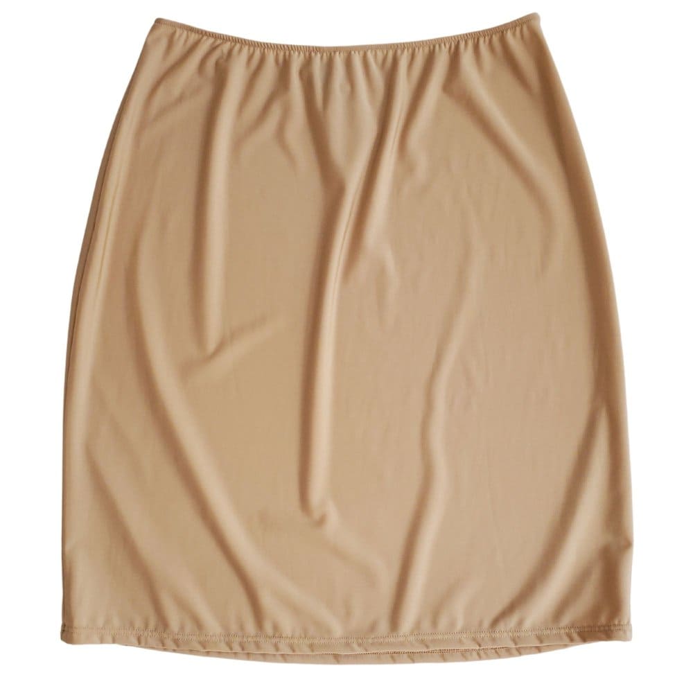 Only hearts second skin half slip in buff, on a white background, close-up.