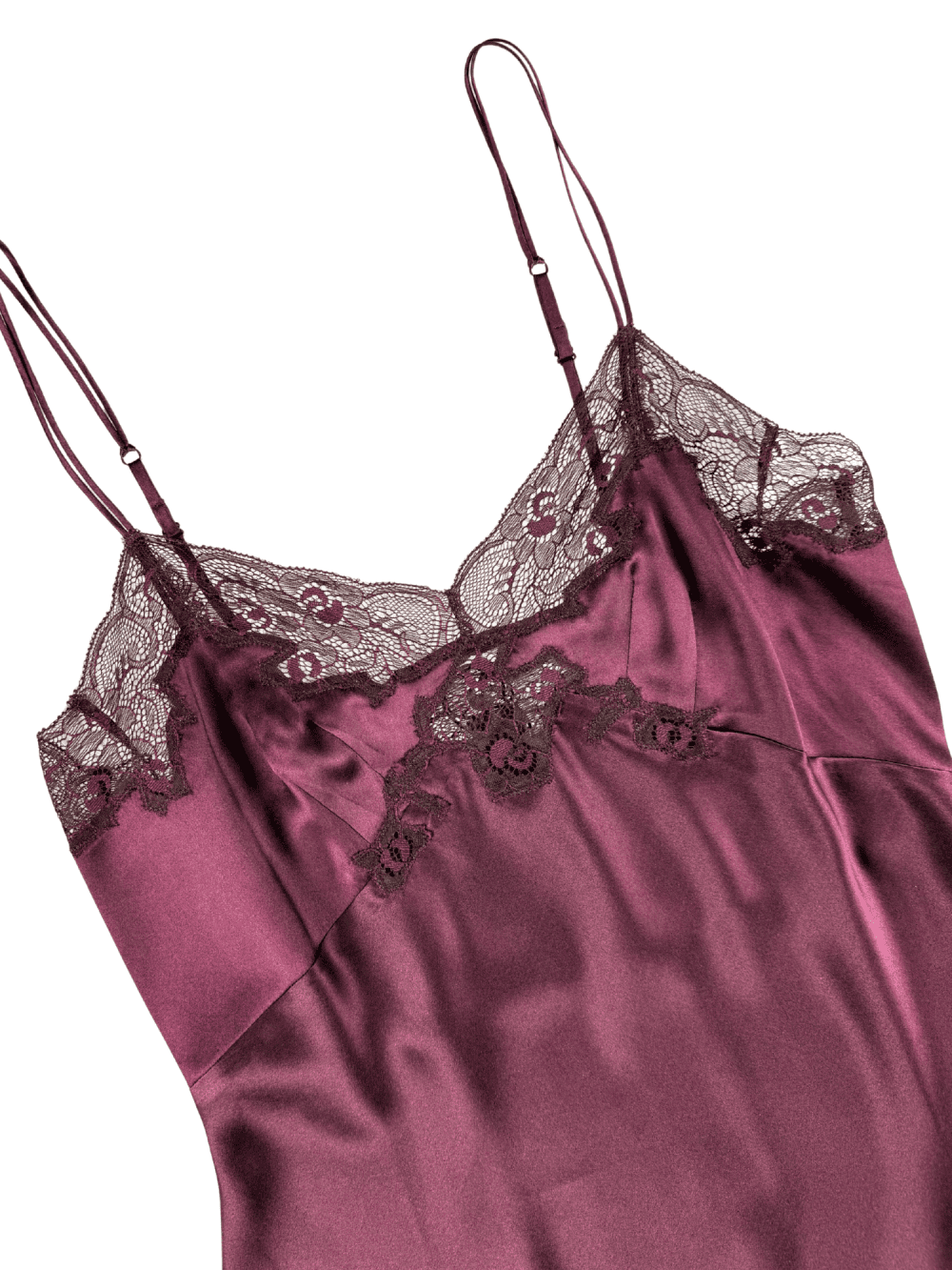 Only-hearts-silk-charmeuse-mini-slip-in-blackberry-on-white-background-extreme-close-up