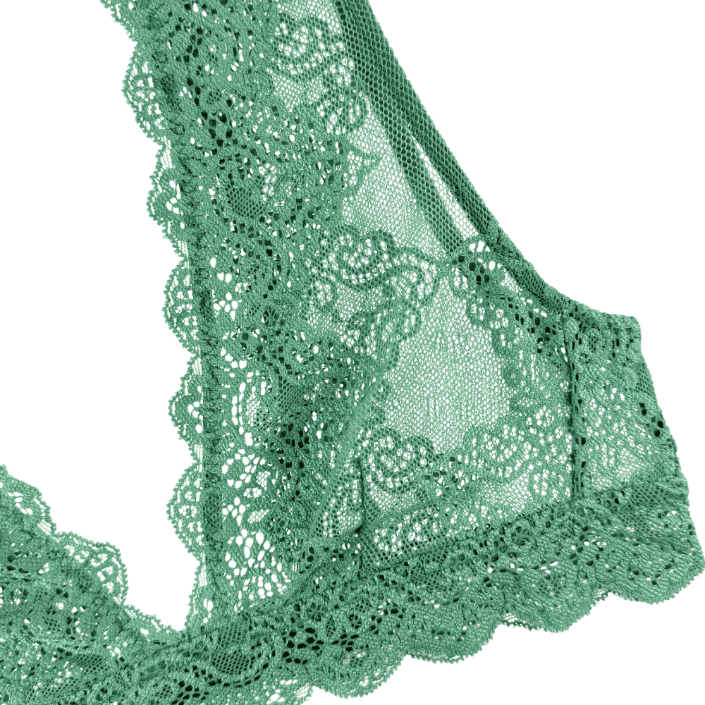 Only hearts so fine lace tank bralette in martini, on a white background, extreme close-up.
