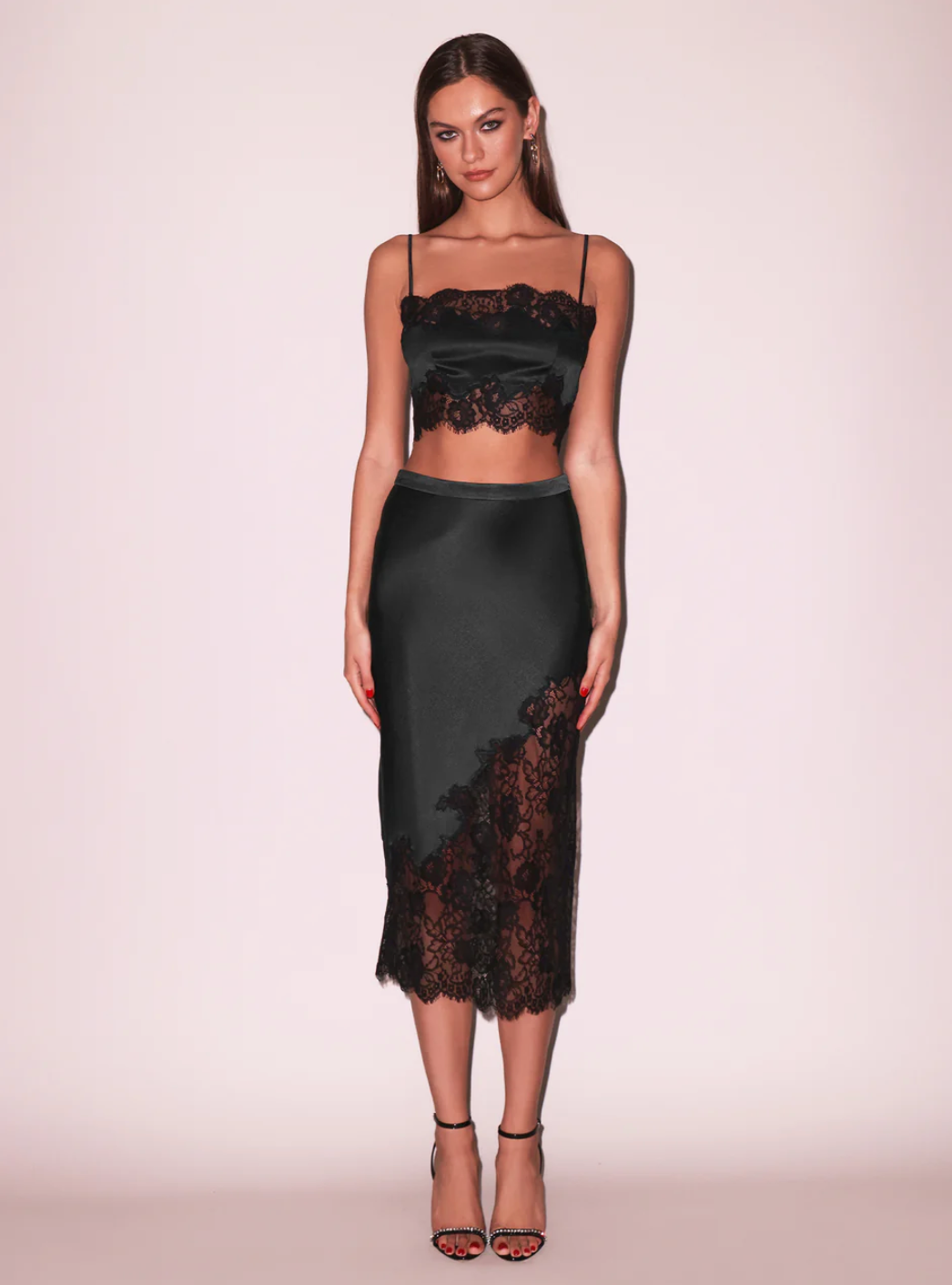 Fleur du Mal Silk and Lace Bandeau Top
