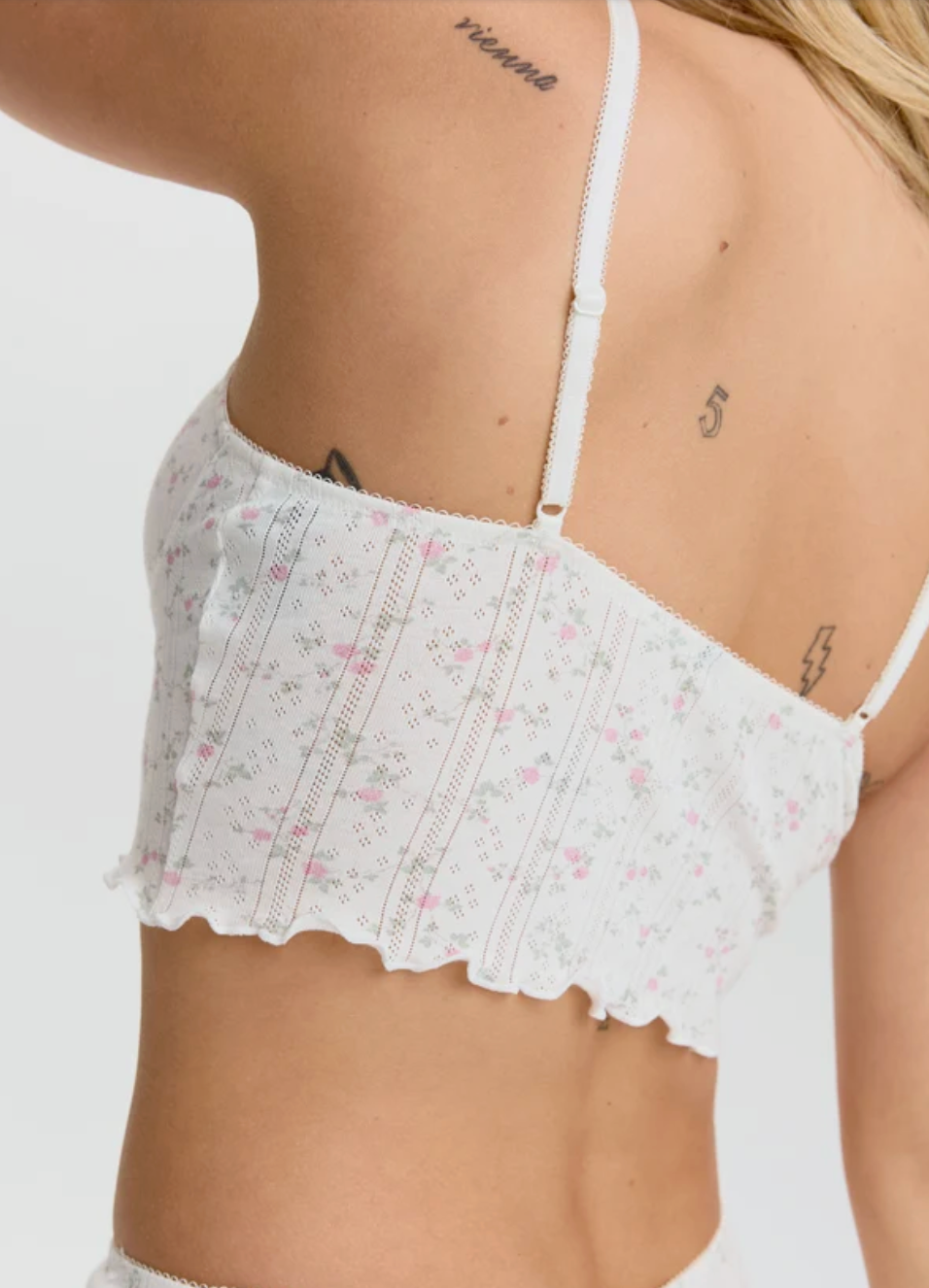 Blush Dream Cotton Pointelle Crop Cami