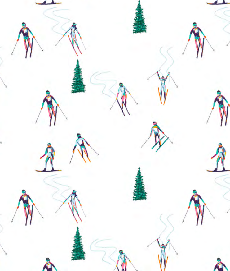 Aspen Dream Skier Village Cozy Long Pajama Set