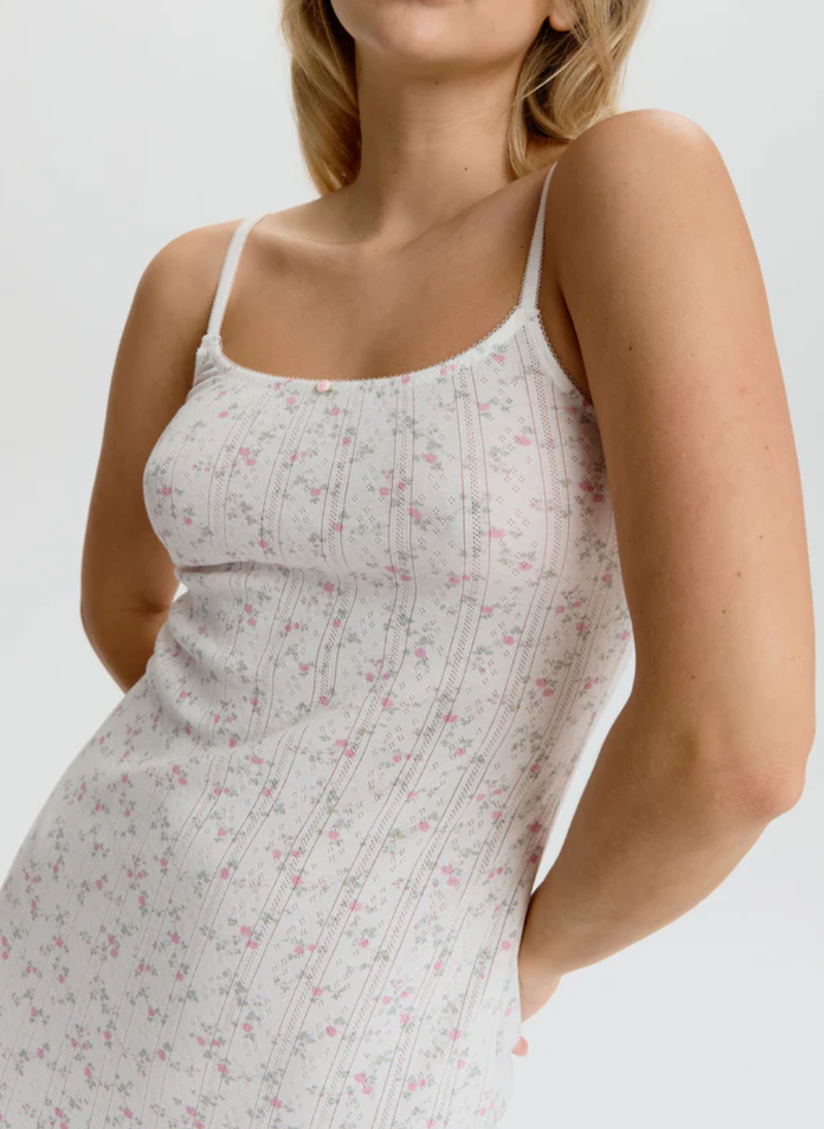 Blush Dream Cotton Pointelle Midi Dress