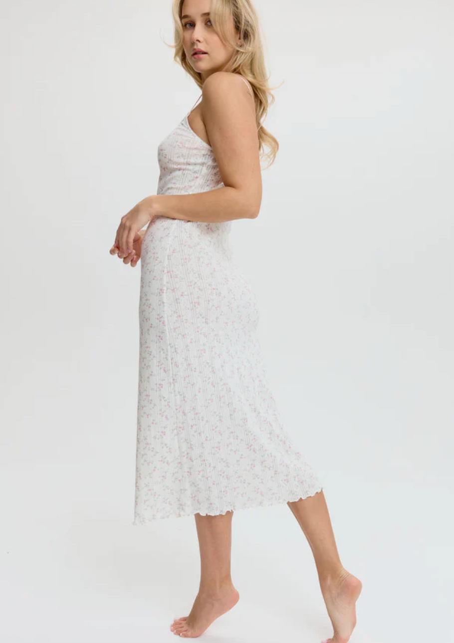 Blush Dream Cotton Pointelle Midi Dress