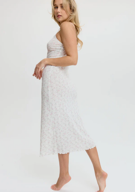 Blush Dream Cotton Pointelle Midi Dress