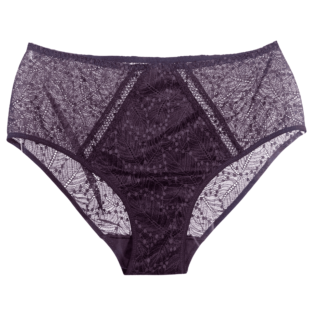 Simone Perele Comete culotte high-rise in dark brown, front view on a white background.