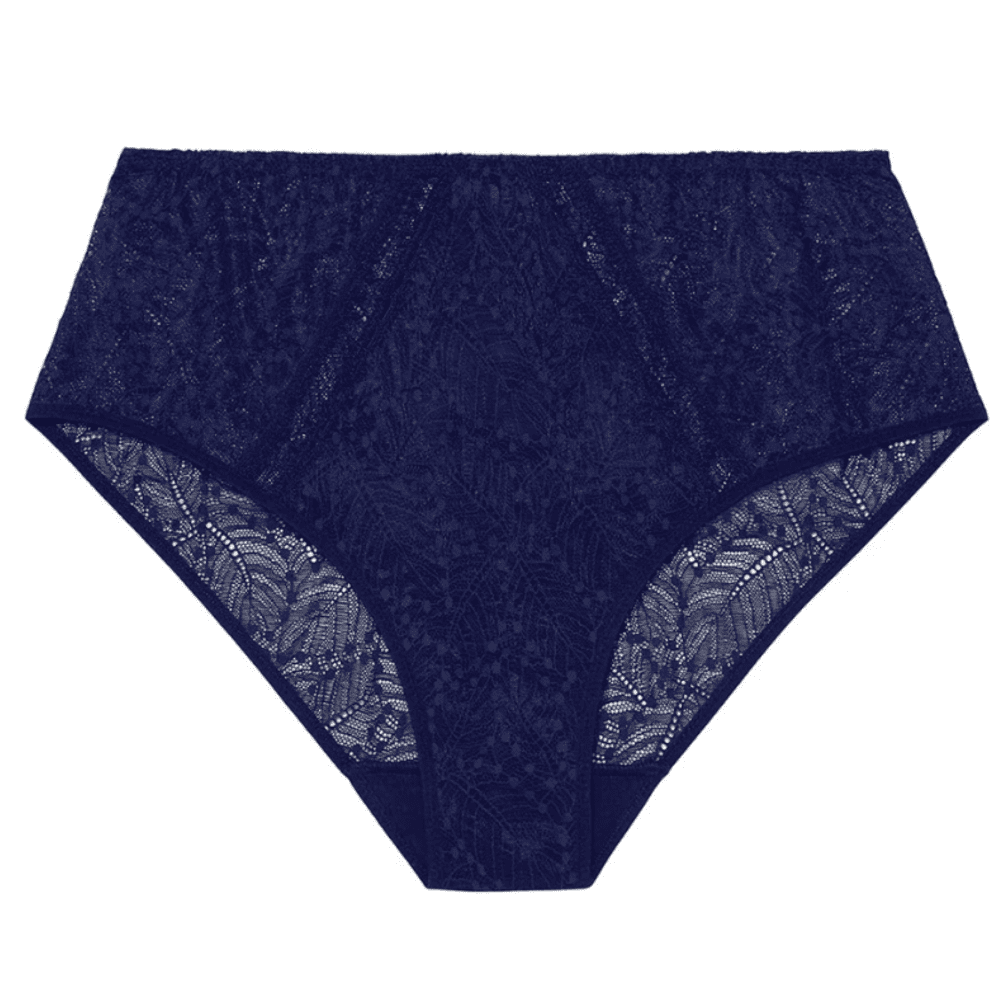 Simone Perele Comete culotte high-rise in midnight, front view on a white background.